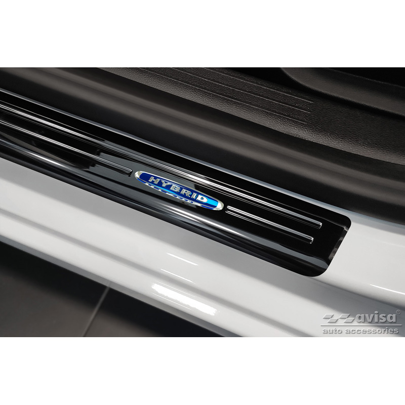 Black Inox door sill protectors  Renault Clio V 2019- Incl. Facelift 'Hybrid' - 2-pieces