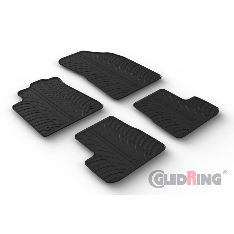 Rubber car mats set  Citroen C3 IV 2024- excl. e-C3 (T profile 4-pieces + mounting clips)