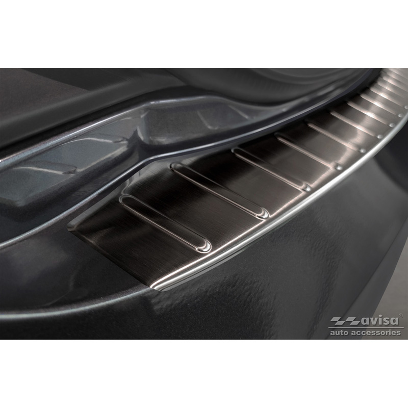 Black Stainless Steel Rear bumper protector  Tesla Model S 2012- 'Ribs'