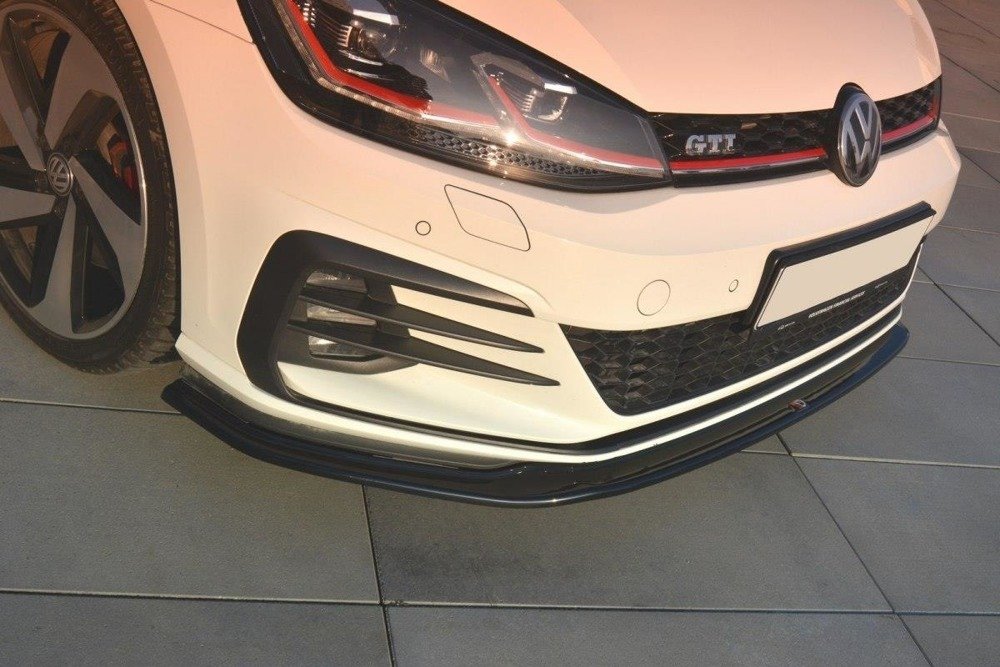 Voorspoiler passend voor Volkswagen Golf 7.5 GTI FL Maxton Glans Zwart