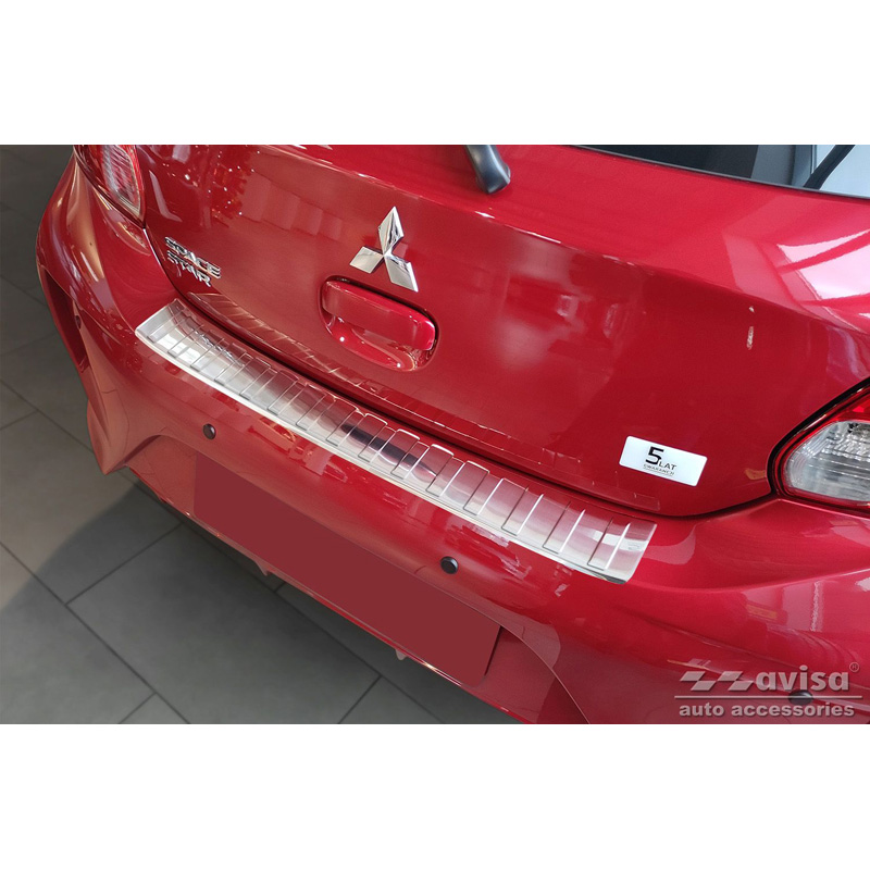 Stainless Steel Rear bumper protector  Mitsubishi Space Star Facelift 2020- 'Ribs'