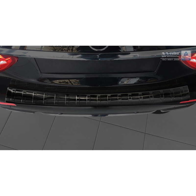 Black Stainless Steel Rear bumper protector  Mercedes E-Class W213 Kombi 2016- 'Ribs'