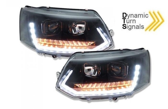 Headlights VW T6 Multivan/Transporter Dynamic Tube Black