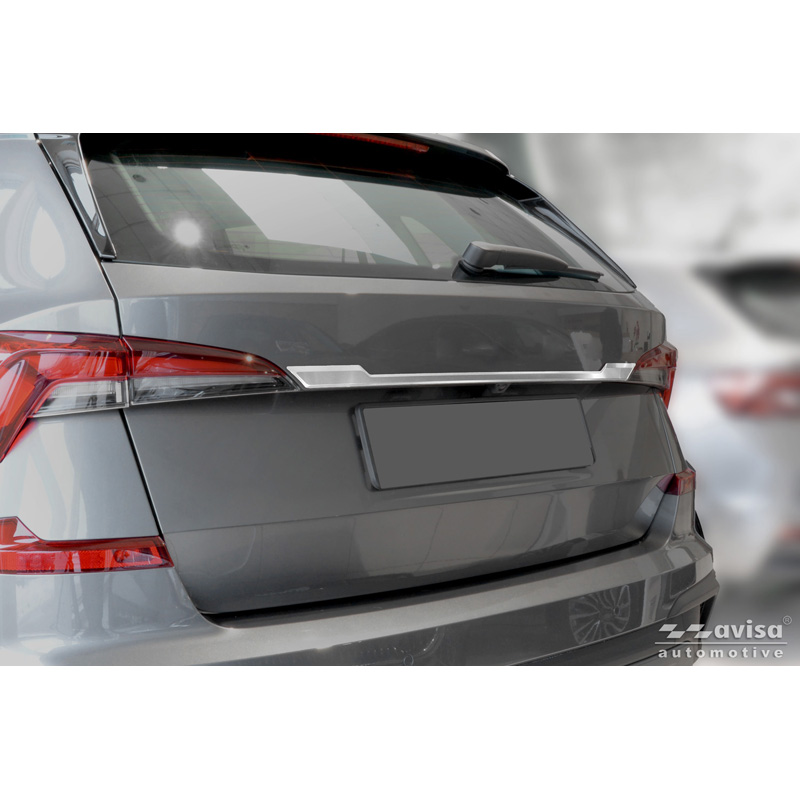 Avisa Brushed Stainless Steel Trunk Tailgate Trim Cover  Skoda Kamiq (NW4) 2019-2024 & Facelift 2024-