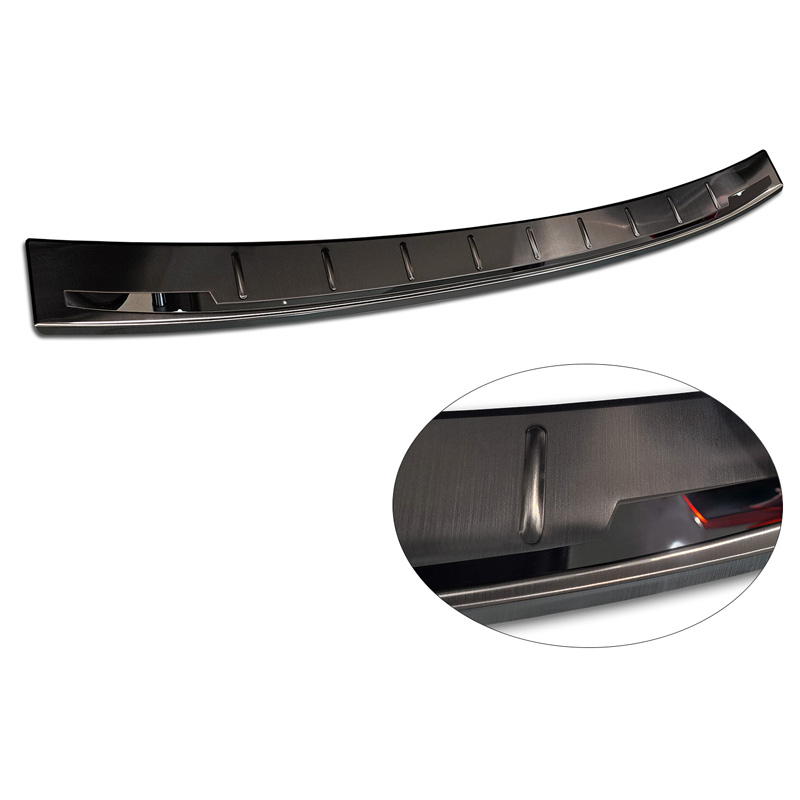 Avisa Black Stainless Steel Rear bumper protector  Volvo XC60 II 2017-2021 & Facelift 2021- incl. R-Design & Plug-in-Hybrid 'Shadow Premium'