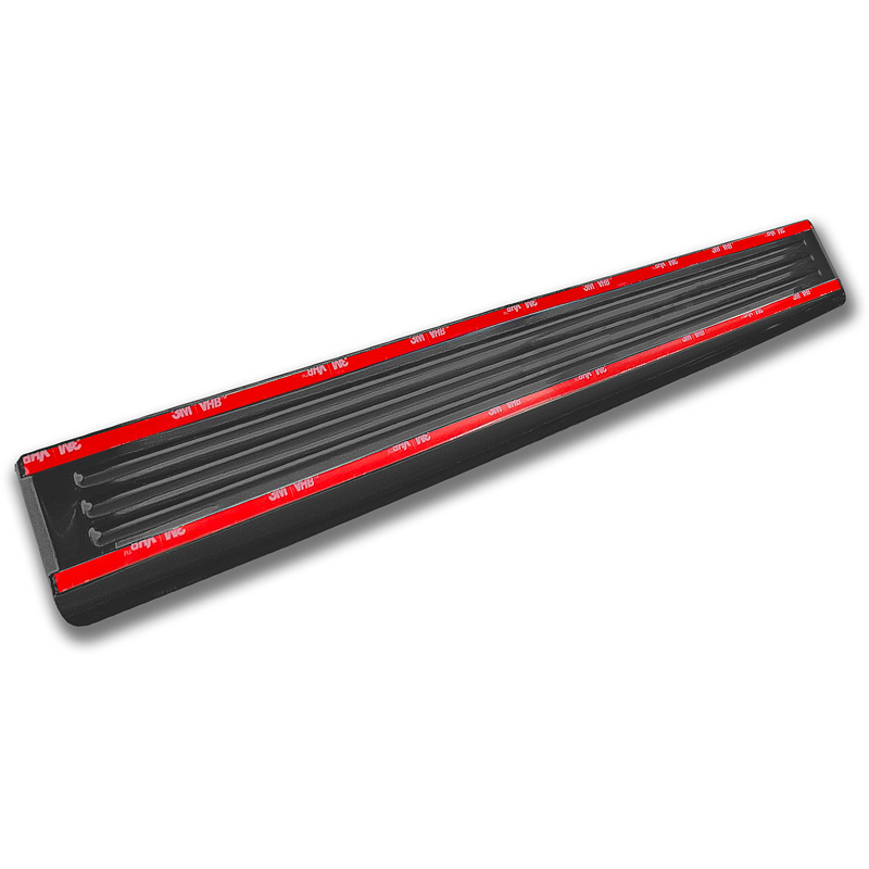 Avisa Black Stainless Steel door sill protectors  Opel Frontera (EV) 2024- - 'Lines' - 4-pieces
