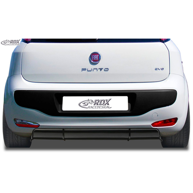 Rear bumper skirt 'Diffuser'  Fiat Punto Evo 2009- (ABS glossy black)