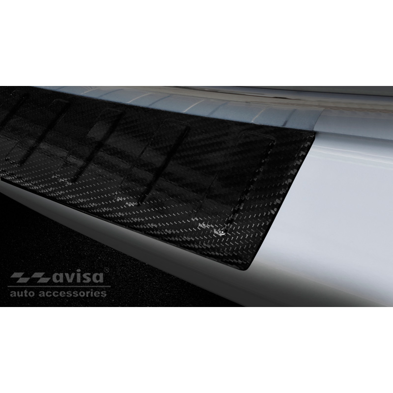 Real 3D Carbon Rear bumper protector  Volkswagen Transporter T6 2015- (with rear hatch) 'Ribs'