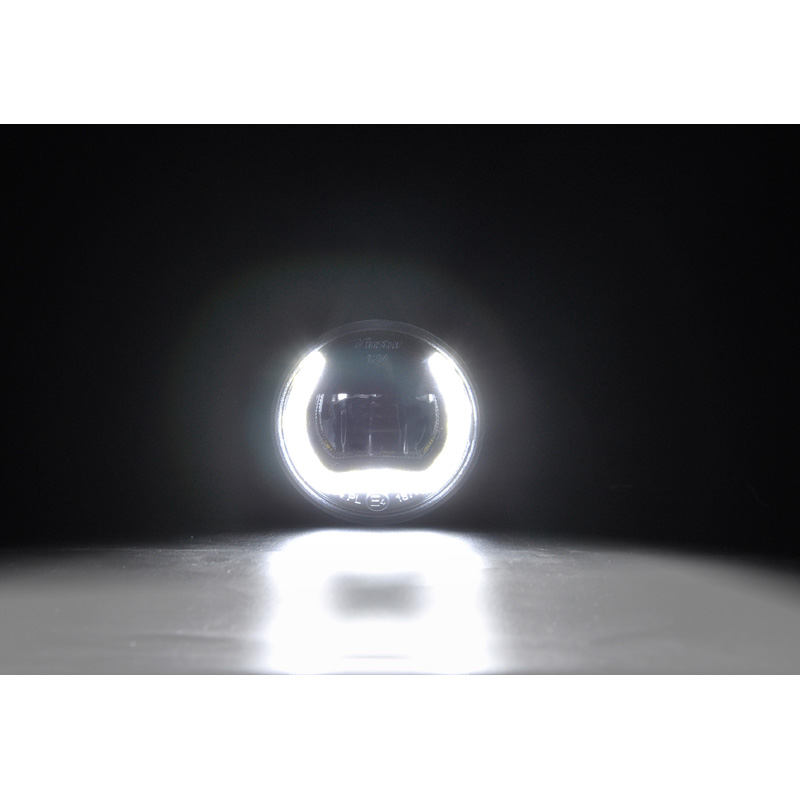 Set of semi-universal LED fog lights + 'U-Shape' daytime running lights - Diameter 90mm - ECE-R19/R87 E-mark