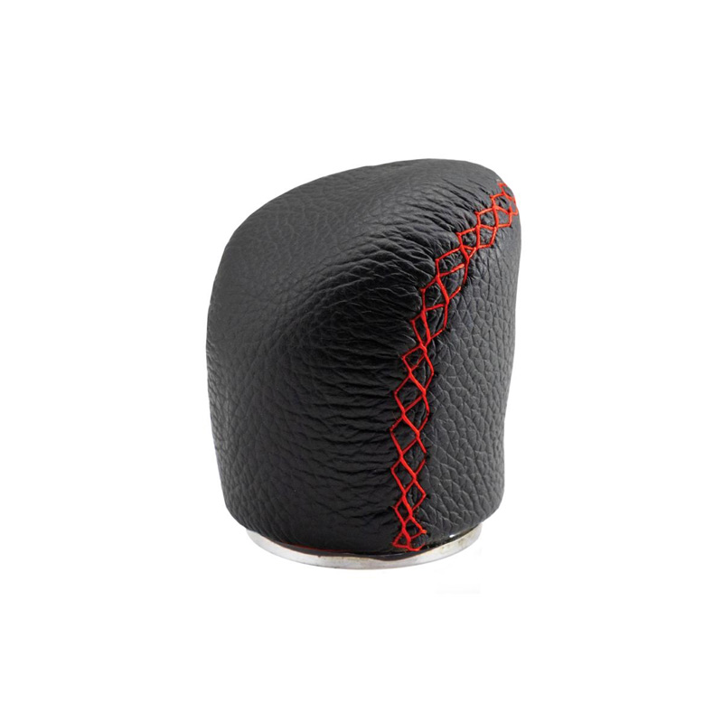 Simoni Racing Gear Knob Special - Black Leather + Red Stitching (for reverse lock-out)