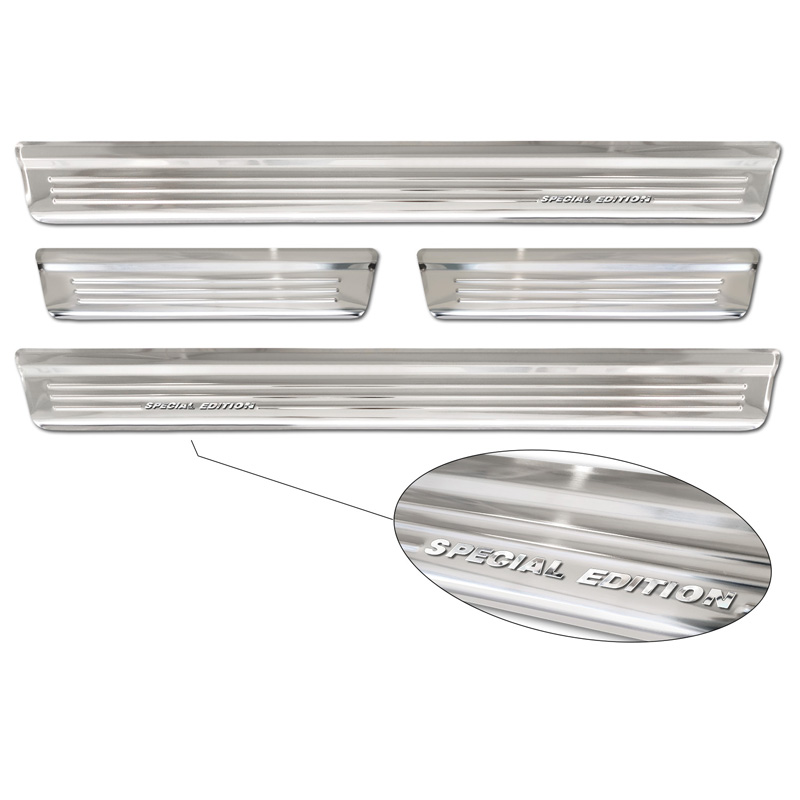 Silver Inox door sill protectors  Nissan Qashqai III 2021- - 'Special Edition' - 4-pieces