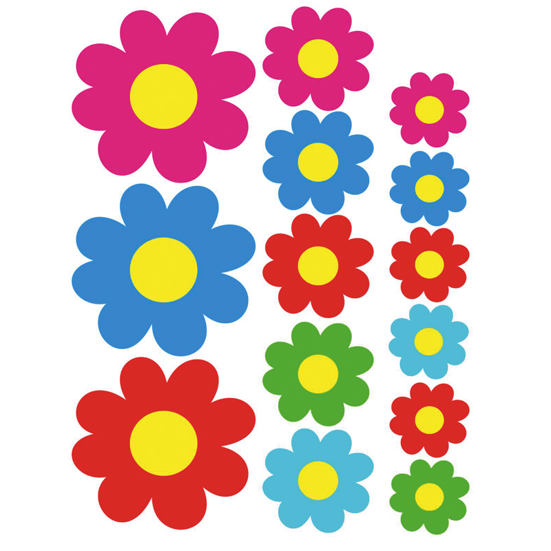 Sticker sheet Coloured Flowers - 24,5x32x5cm