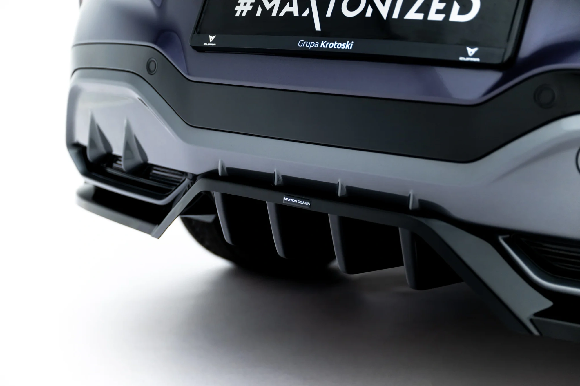 Rear Splitter V.3 with Vertical Bars Cupra Terramar Mk1 Gloss Black (Towbar Version)