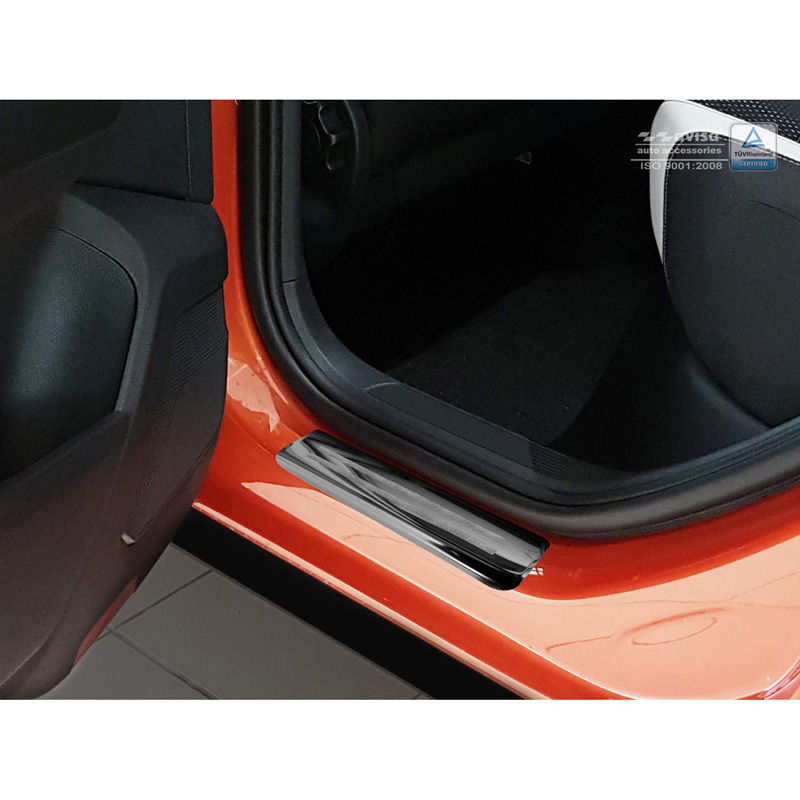 Black Inox door sill protectors  Volkswagen T-Roc 2017-2022 & Facelift 2022 - 'Sportline' - 4-pieces