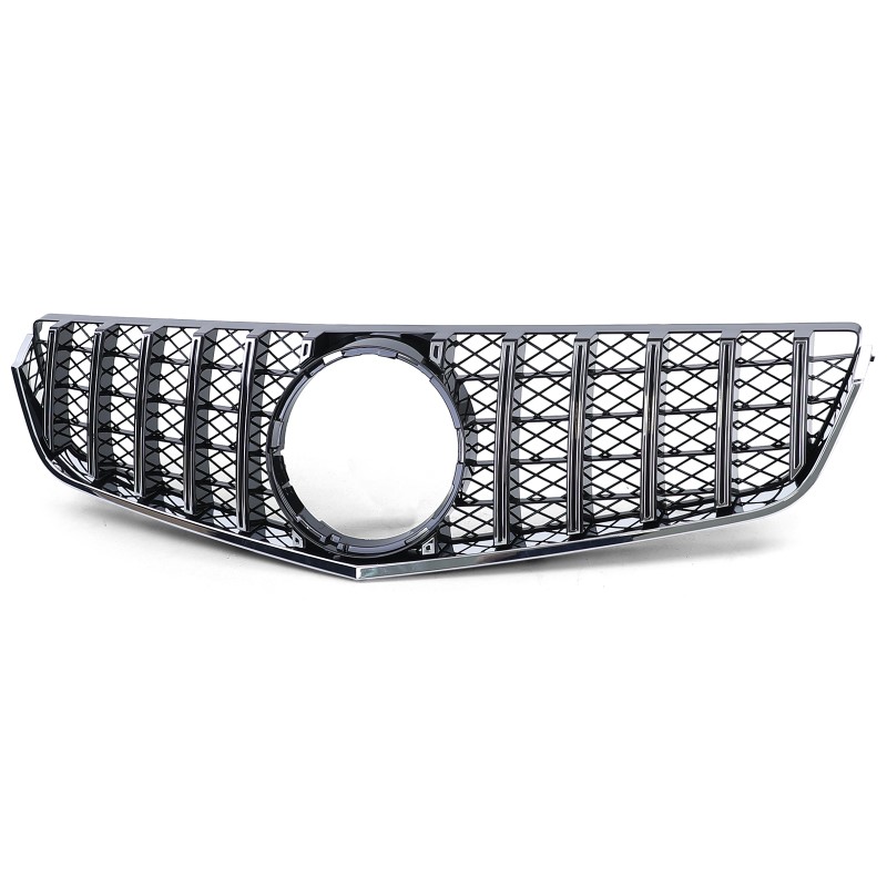 Grill passend voor Mercedes C207 W207 A207 (2009-2012) Coupe Cabrio GT Look Glans Zwart/Chroom