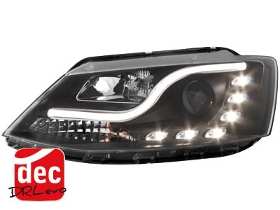 Headlights VW Jetta 11-18 daytime running lights black