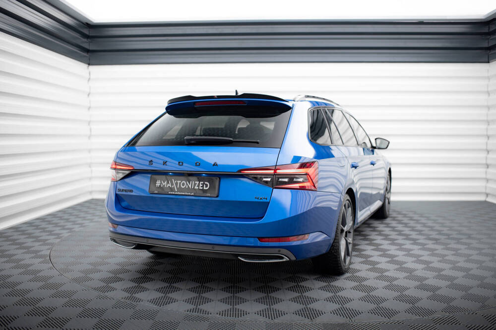 Spoiler passend voor Skoda Superb Combi MK3 Facelift Maxton Glans Zwart