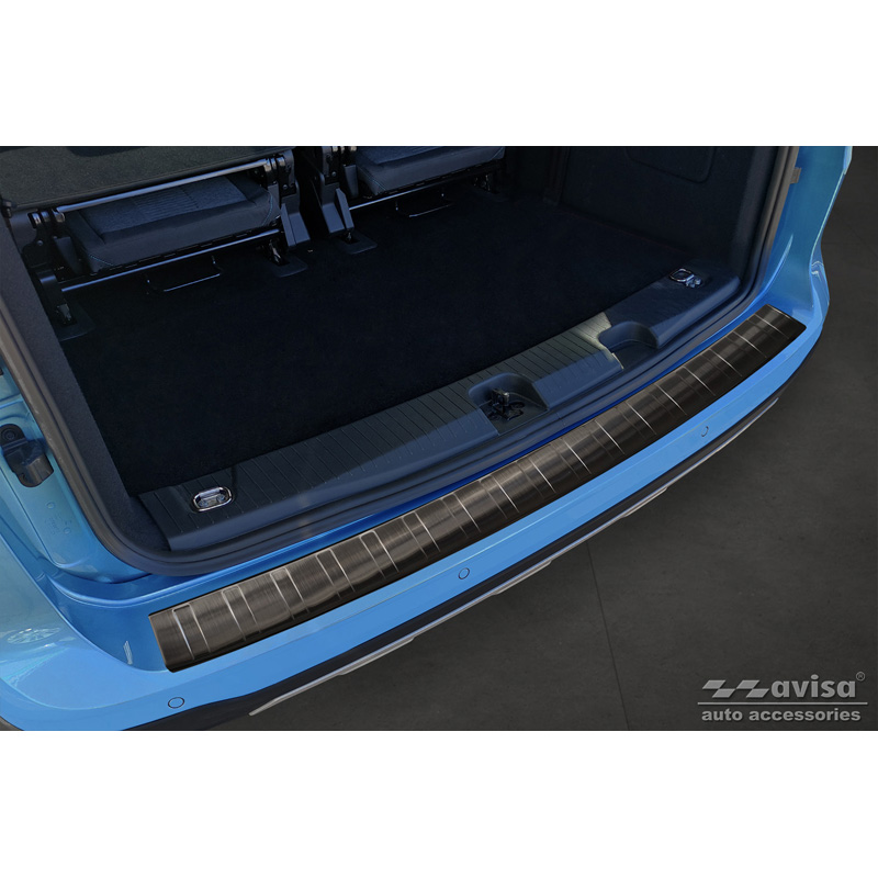 Black Stainless Steel Rear Bumper Protector  Ford Tourneo Connect III 2022- 'Ribs'