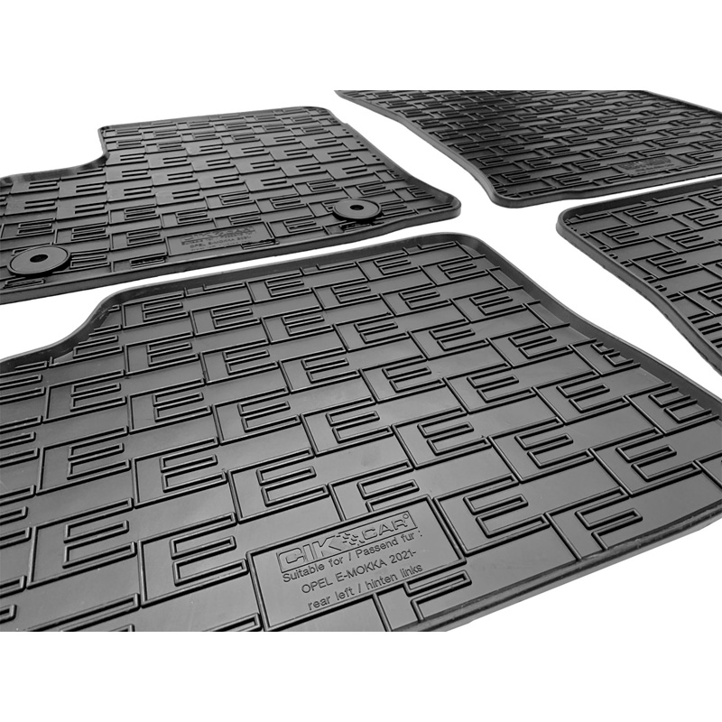 Rubber car mats set  Opel Mokka-e 2020- (4-pieces + fixing system)