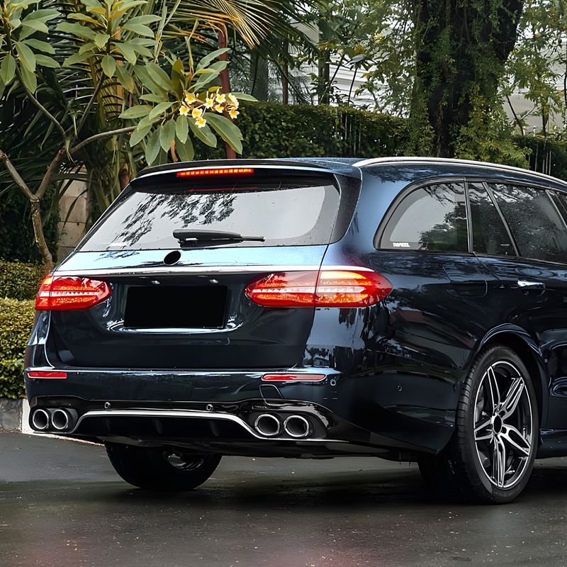 Roof spoiler (Spoiler Cap)  Mercedes E-Class W213 Kombi 2016-2023 (ABS Glossy Black)