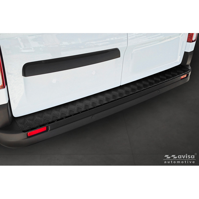Avisa Matt Black Aluminum Rear bumper protector  Renault Trafic III / Nissan NV300 2014- / Opel Vivaro 2014-2019 & Fiat Talento 2016-2021 '3mm Riffled Plate'