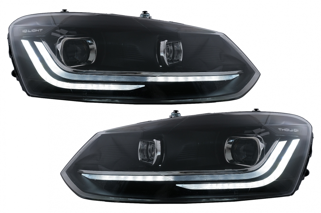 Headlights VW Polo 6R / 6C LED Light Bar Devil Eye Look