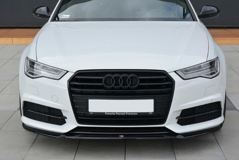 Voorspoiler passend voor Audi S6 / A6 S-Line C7 FL V.1 Glanzend Zwart