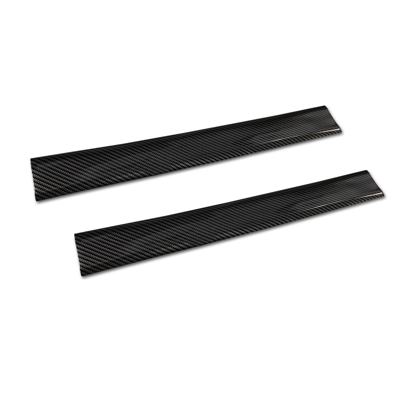 Universal door sill protector set - black carbon foil - 2-pieces - 50 x 5 cm