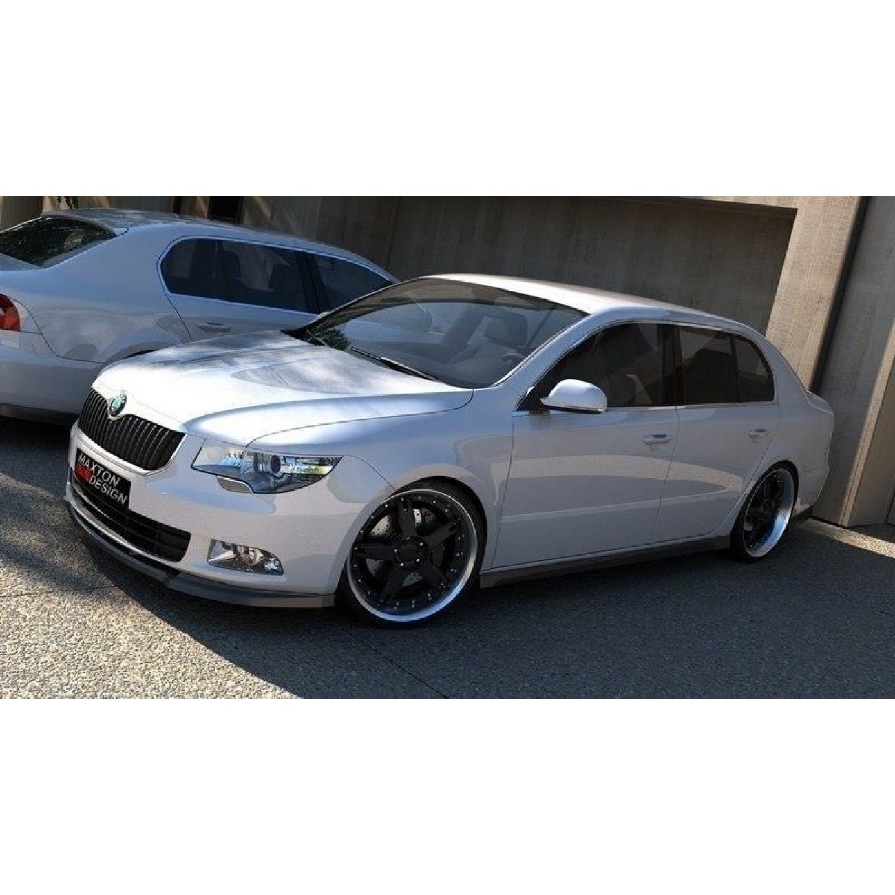 Voorspoiler passend voor Skoda Superb II Carbon Look