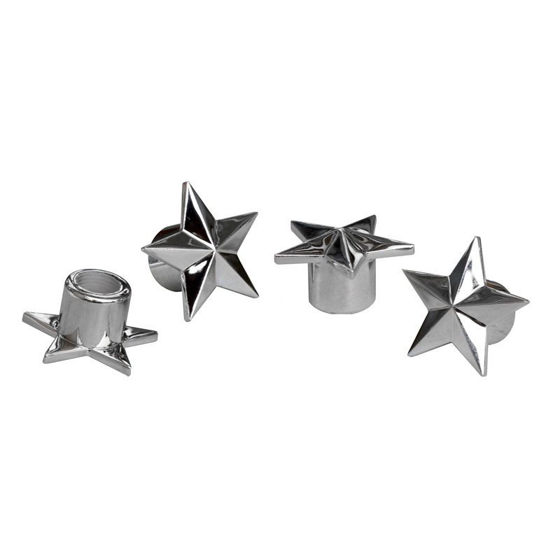 Simoni Racing Valve Caps Chrome Star - Chrome - 4 pieces