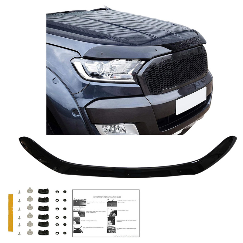 Bonnet Protector  Ford Ranger T7/T8 2015-2022 - Gloss black