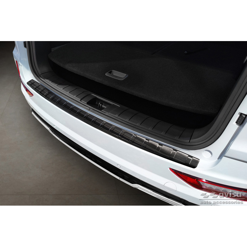 Black Stainless Steel Rear bumper protector  Ssangyong Rexton (YK) Facelift 2021- 'Ribs'