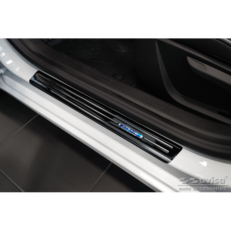 Black Inox door sill protectors  Renault Clio V 2019- Incl. Facelift 'Hybrid' - 2-pieces