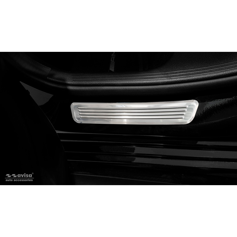 Inox door sill protectors  Mercedes C-Class W205 2014-2019 & FL 2019-2021 & W206 2021- 2-pieces (rear doors)