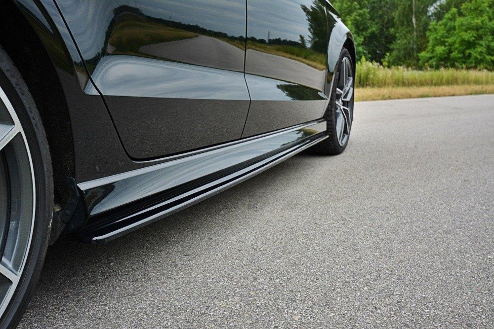 Zijskirts passend voor Audi A3 8V S-line Sedan Zwart Glans