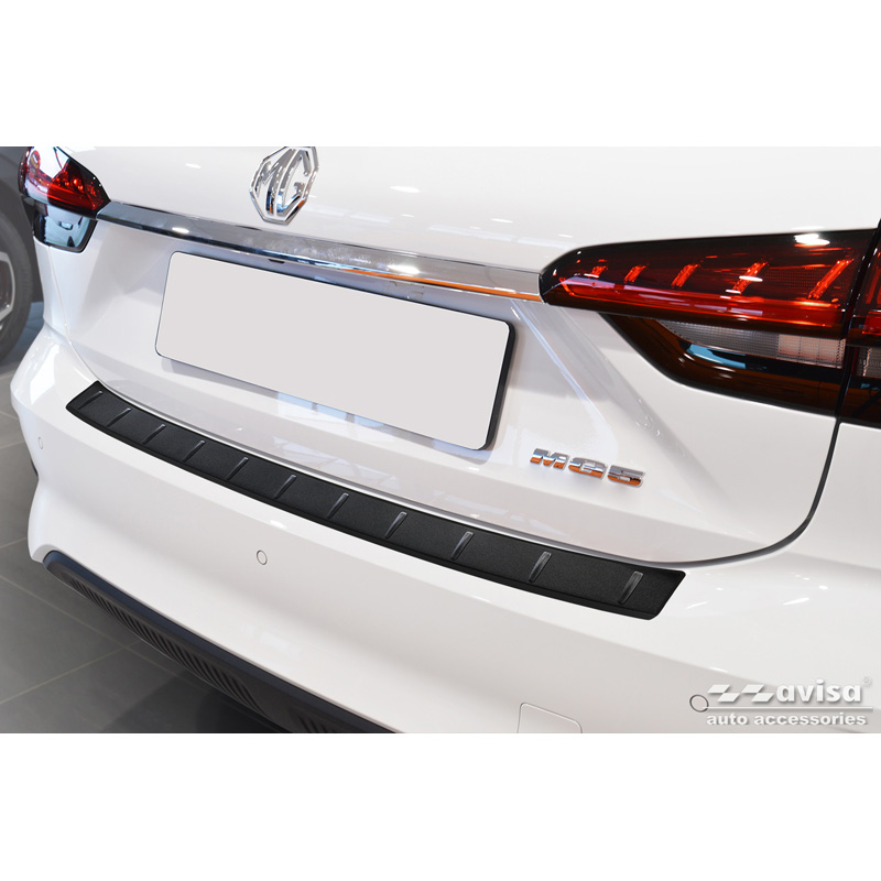 Matt Black Stainless Steel Rear bumper protector  MG 5 SW (EV) 2022- 'Ribs'