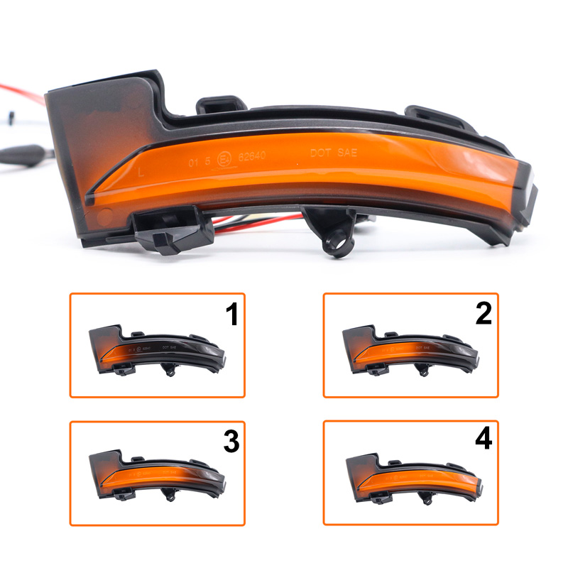 Set LED Side-Mirror Indicators  Skoda Octavia III 2013-2020 & Volkswagen T-Roc 2017-2020 / T-Cross 2019- - Smoke - incl. Dynamic Running Light