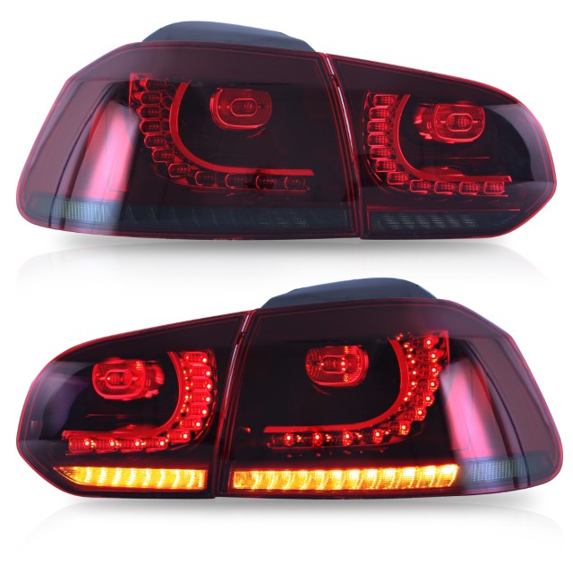 Taillights led VW Golf VI 10/08- R-look Dynamic red/Smoke