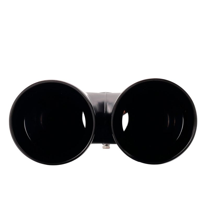Simoni Racing Exhaust Tip Double Round/Slanting Inox Black - 2xØ76xL240mm - Installation 34-60mm