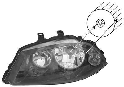 koplamp, H7+H3, elektr verstelb, links,-12/2005 Seat Ibiza/Cordo