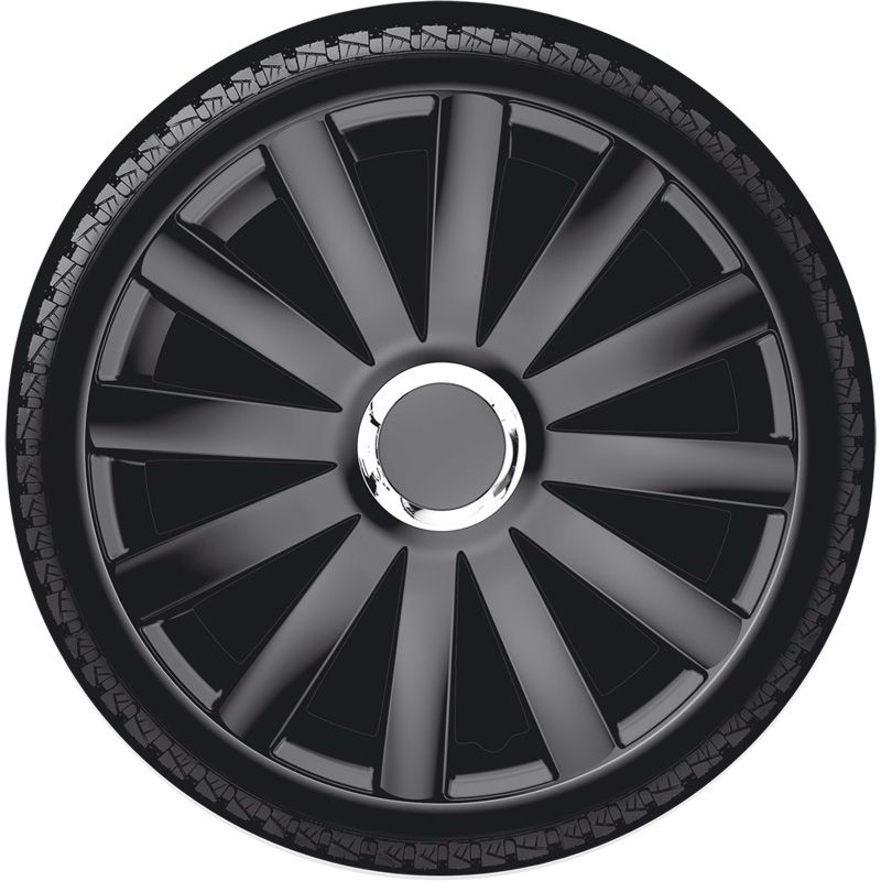 Set wheel covers Spyder 14-inch black + chrome ring