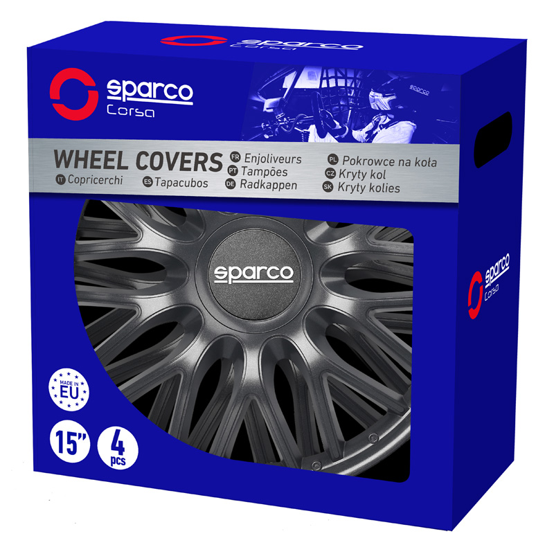 Sparco Wheel Covers Roma - 14-inch - Grey - Set of 4 pieces