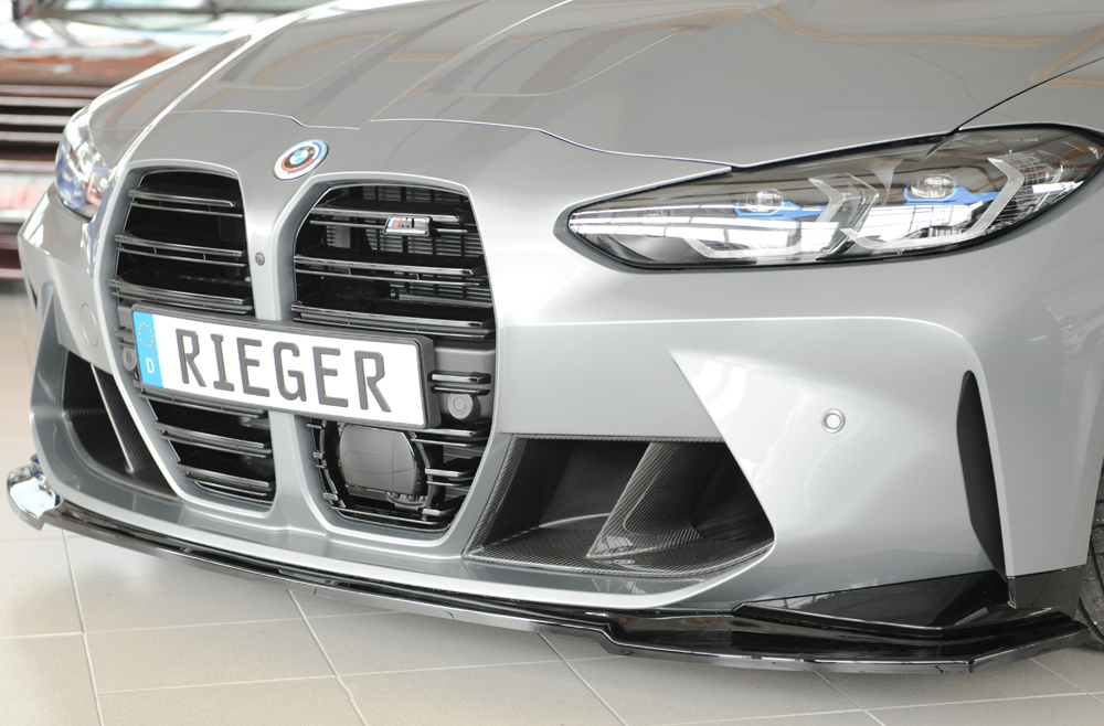 Voorspoiler passend voor BMW 3-series G80 M3 03.21-  glans zwart