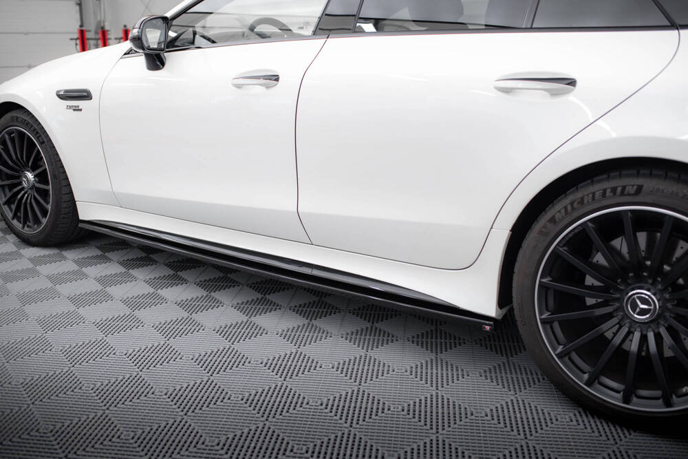 Zijskirts passend voor Mercedes AMG GT43 Maxton Glans Zwart