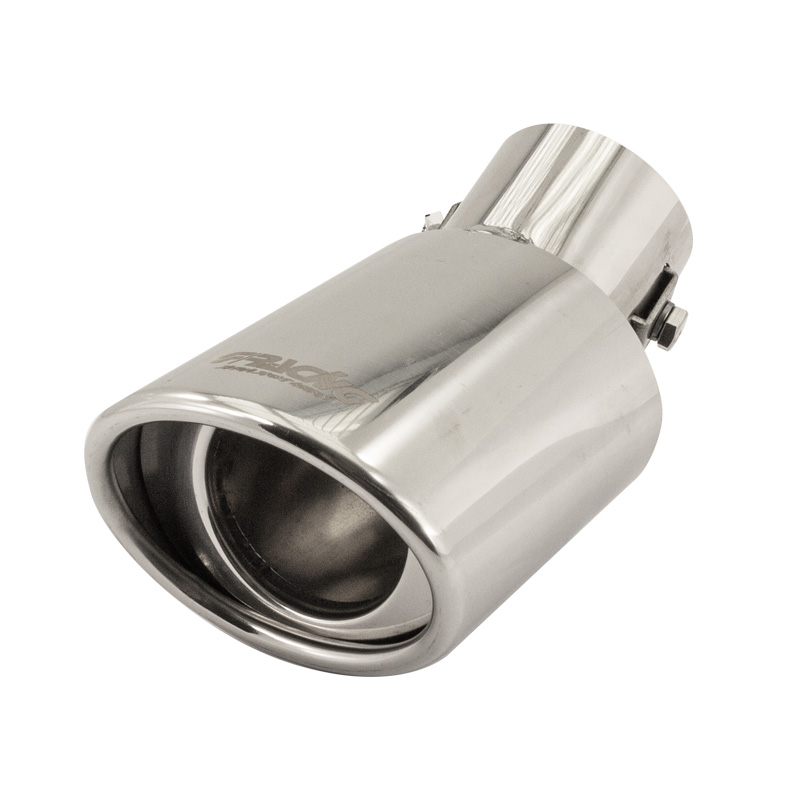 Simoni Racing Exhaust Tip Oval/Slanting Inox - 87x66xL150 - Installation ->48mm