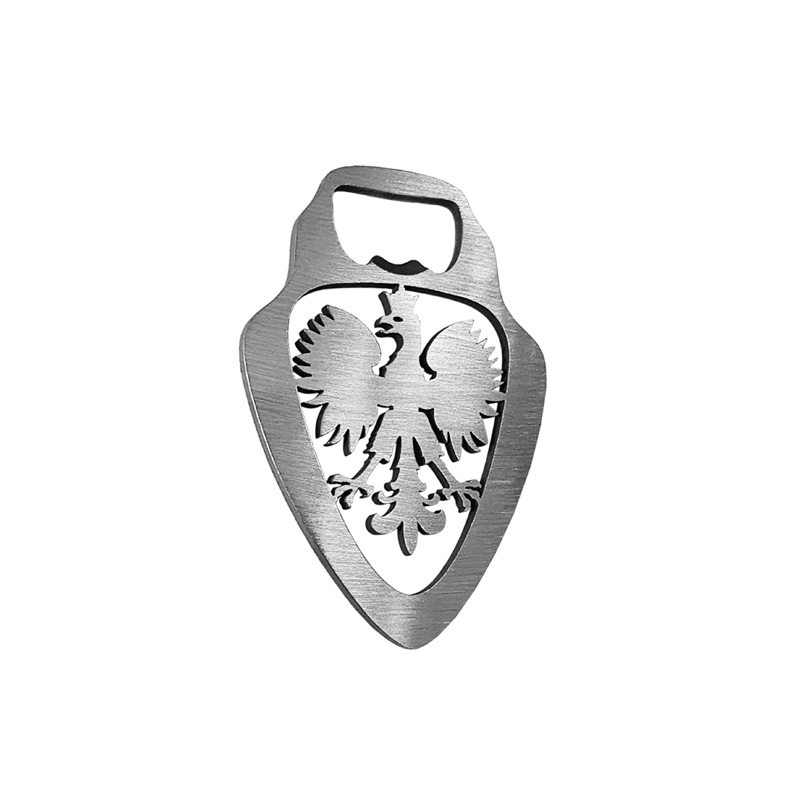 Stainless steel bottle opener - 'Poland Emblem' (silver)