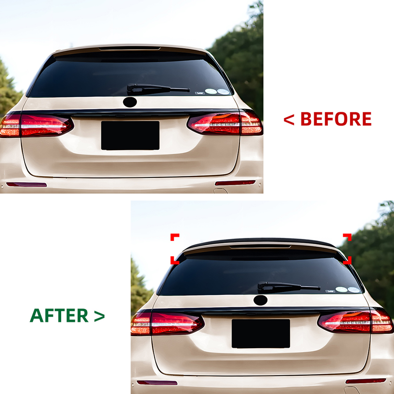 Roof spoiler (Spoiler Cap)  Mercedes E-Class W213 Kombi 2016-2023 (ABS Glossy Black)