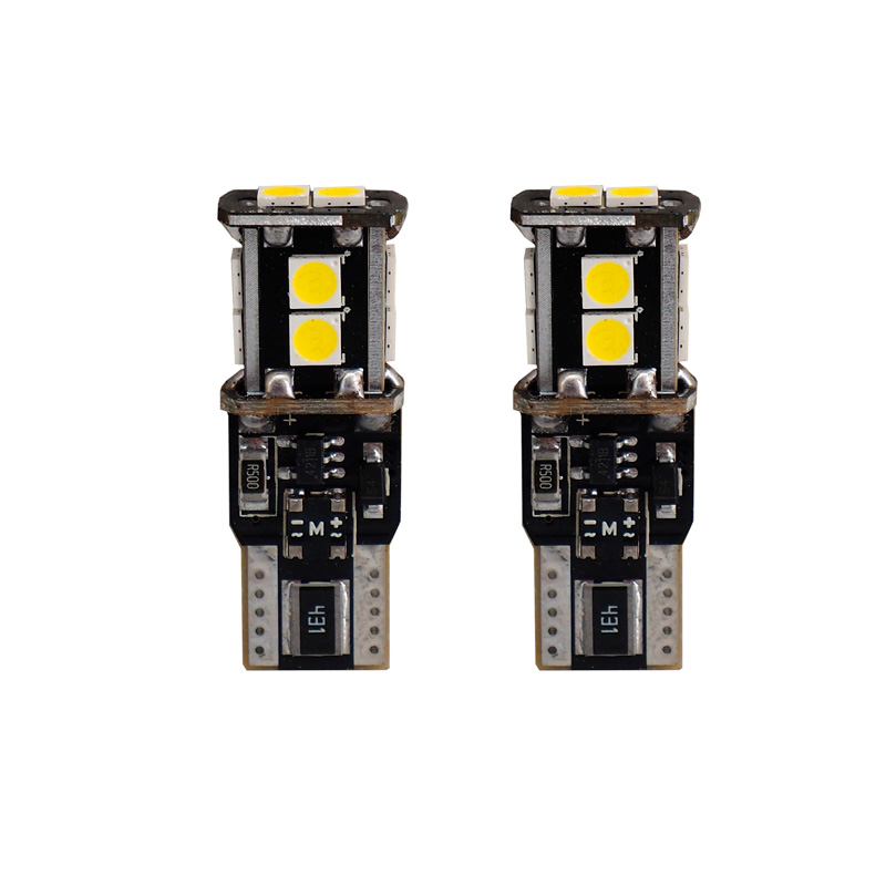 Simoni Racing T10 10-LED Bulbs 'Canbus No-Polarity' - High Brightness Superwhite - Set of 2 pieces