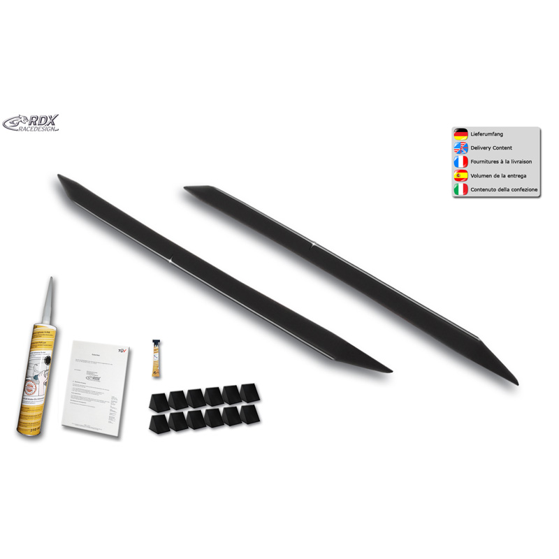 RDX Racedesign Side skirts 'Slim'  Fiat Qubo & Fiorino (225) 2016-2024 (ABS glossy black)