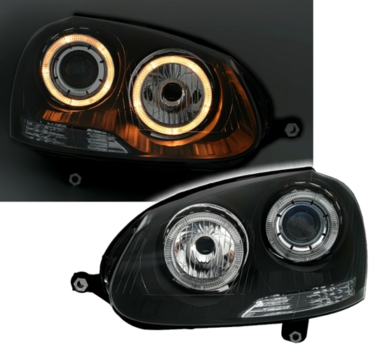 Headlights VW Golf V Angel Eyes Black